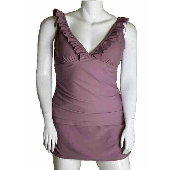 Simply Fit Size 3X Mauve 2pc Swim Set Plus Size. New With Tags - Picture 1 of 14
